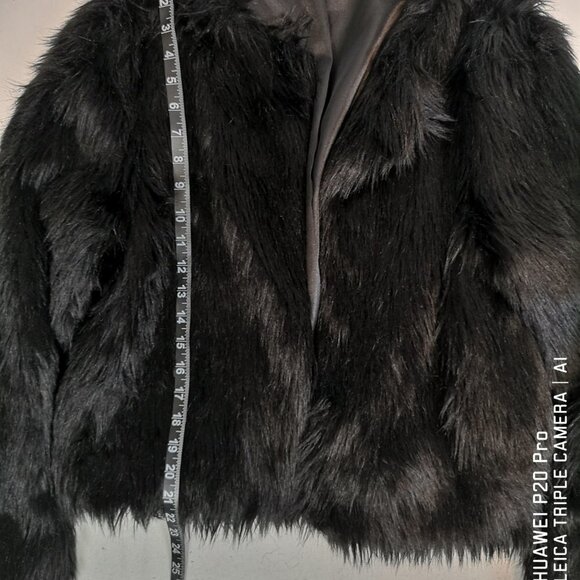 Womens Faux Fur Black Jacket, Vinage Y2K Cropped Winter Coat **HOST PICK** - Picture 14 of 16